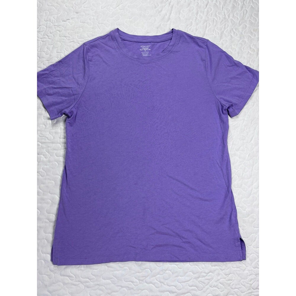 Members Mark Purple Ladies Essential Crewneck Short Sleeve Tee Shirt size small
